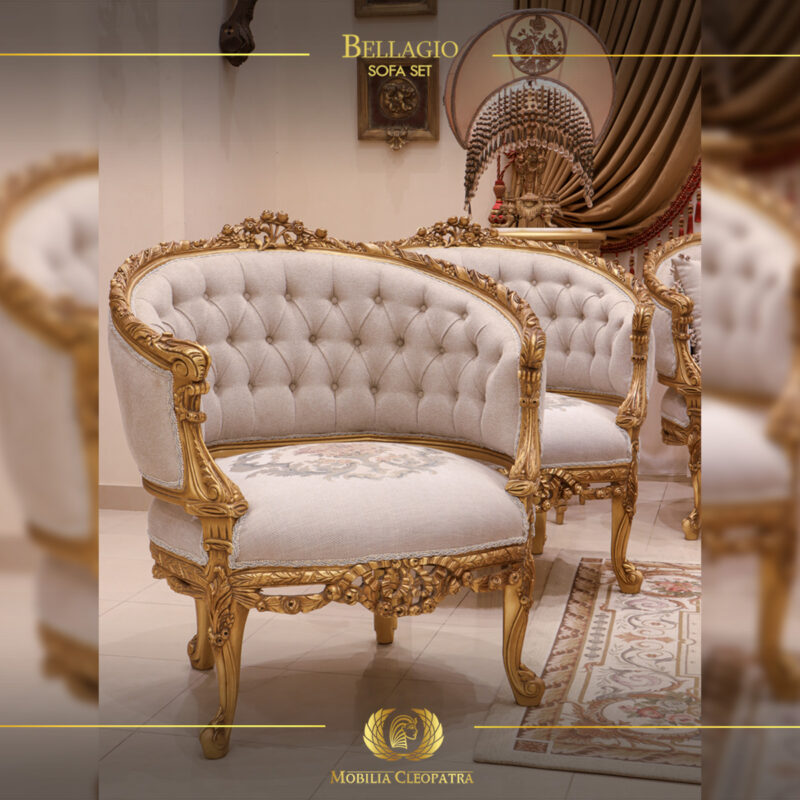 Handmade Bellagio Gold Chair | Mobilia Cleopatra 3 Bellagio Gold Chair
