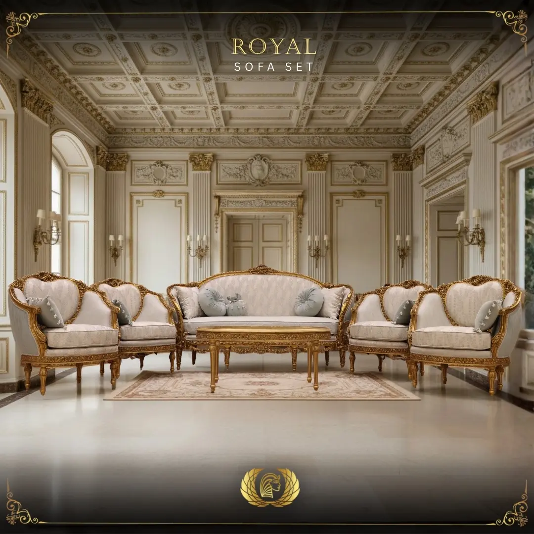 3Pcs Handmade Royal Baby Blue Sofa Set | Mobilia Cleopatra 3 Royal Sofa set (7)