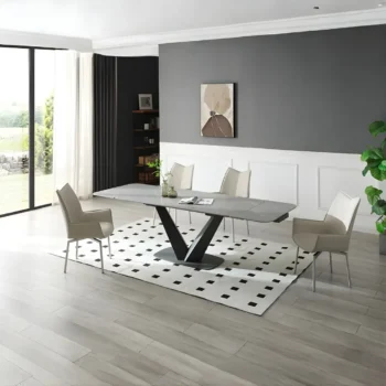 Cloud Table with 1218 Swivel Gray Chairs