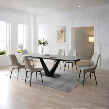 9189 Table with 1239 Swivel Beige Chairs