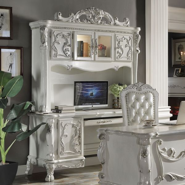 Bone White Dresden Computer Desk & Hutch Of01717 By Acme | Mobilia Cleopatra 3 of01717