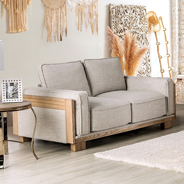 Light Brown/Natural Harstad Loveseat Cm9983Lb-Lv By Furniture Of America | Mobilia Cleopatra 3 Light Brown/Natural HARSTAD LOVESEAT CM9983LB-LV by Furniture of America - Image 1