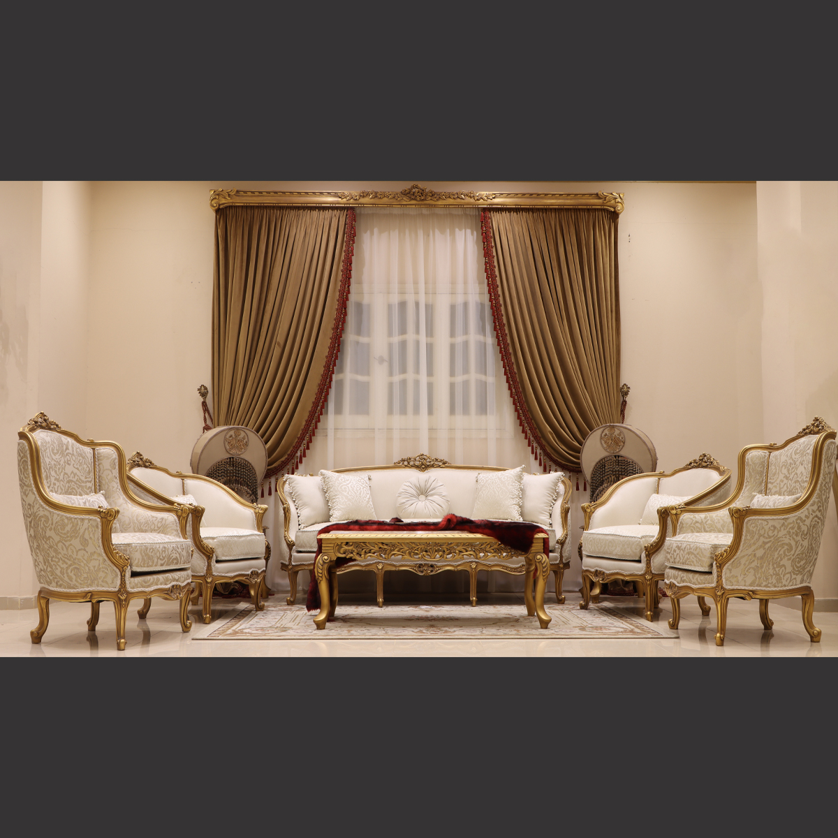 Mc-60 White Neoclassic Sofa Set | Mobilia Cleopatra 3 MC-60 white Neoclassic sofa set - Image 1