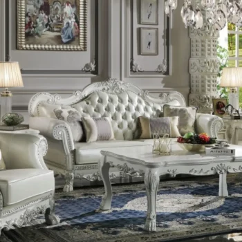 Dresden Leather Sofa With 4 Pillows By ACME