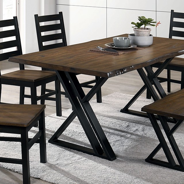 Black/Dark Oak Barbary Dining Table Cm3257A-T By Furniture Of America | Mobilia Cleopatra 3 Black/Dark Oak Barbary Dining Table CM3257A-T By Furniture of America - Image 1