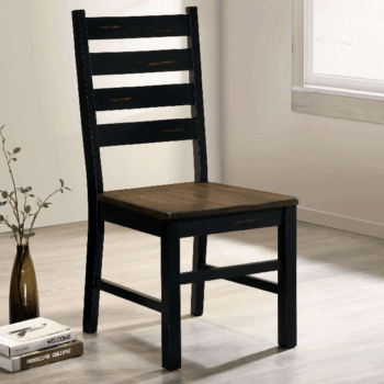 Barbary Black/Dark Oak Side Chair Set of 2 By Furniture of America