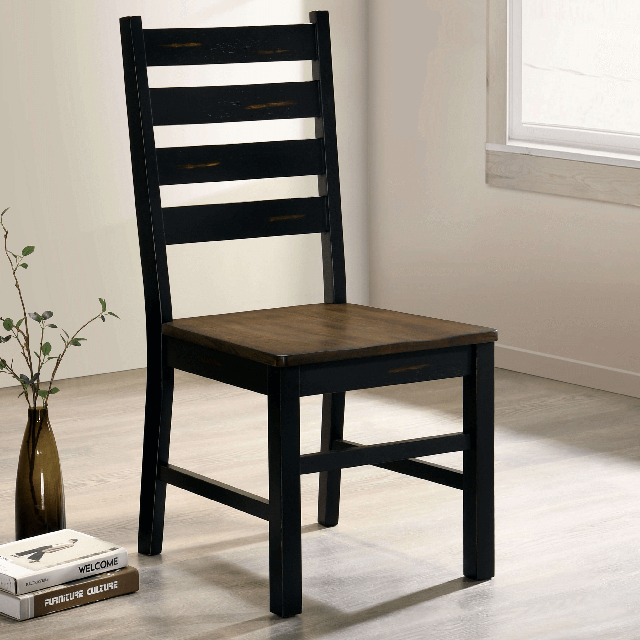 Barbary Black/Dark Oak Side Chair Set Of 2 By Furniture Of America | Mobilia Cleopatra 3 Barbary Black/Dark Oak Side Chair Set of 2 By Furniture of America - Image 1