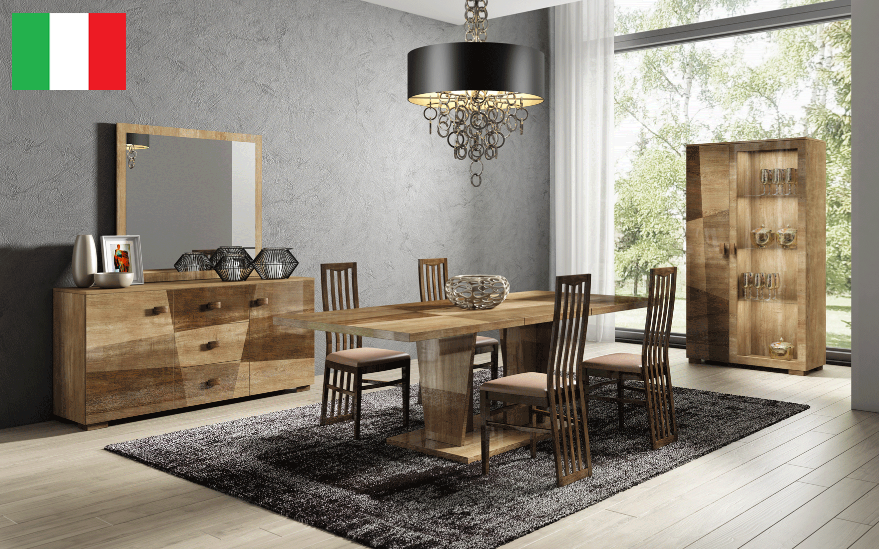 High Gloss Lacquer Picasso Dining Set P11105 By Esf Furniture | Mobilia Cleopatra 3 Room_Picasso-Dining_set