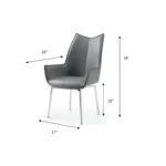 9087 Table Dark Gray with 1218 Swivel Dark Gray Chair