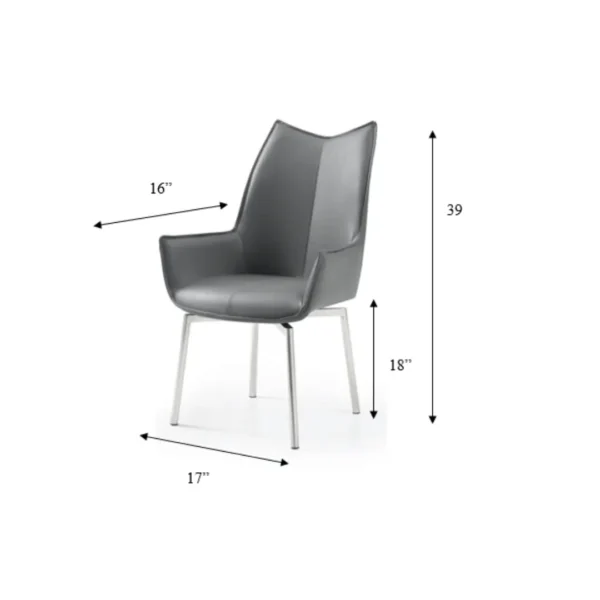 9087 Table Dark Gray with 1218 Swivel Dark Gray Chair