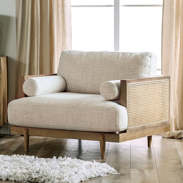 Beige/Light Oak Alesund Chair Cm9981-Ch By Furniture Of America | Mobilia Cleopatra 3 Beige/Light Oak Alesund Chair CM9981-CH By Furniture Of America - Image 1