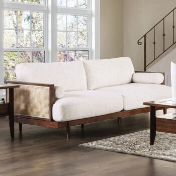 Beige/Walnut Alesund Sofa CM9982-SF By Furniture Of America