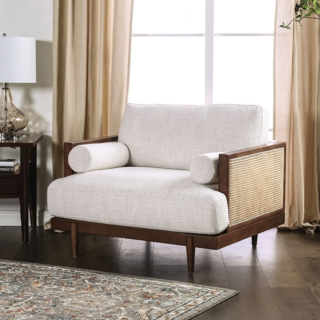 Beige/Walnut Alesund Chair Cm9982-Ch By Furniture Of America | Mobilia Cleopatra 3 Beige/Walnut Alesund Chair CM9982-CH By Furniture Of America - Image 1
