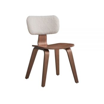 White Boucle Side Chair