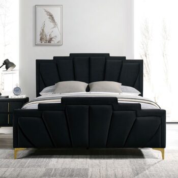 Black/Gold FLORIZEL BED CM7411BK By Furniture of America