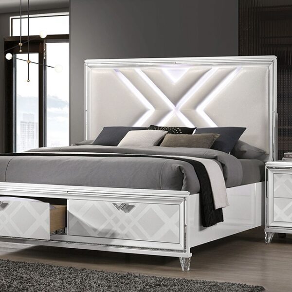 White EMMELINE BED FOA7147WH By Furniture of America - Image 2