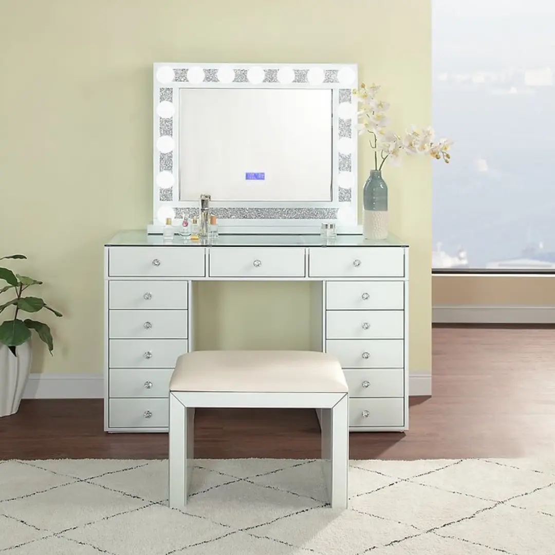 Mir1000Wh White Framed Mirror By Artisan Furniture | Mobilia Cleopatra 3 MIR1000WH White Framed Mirror By Artisan Furniture - Image 1