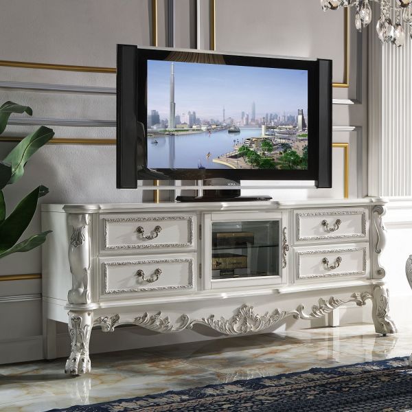 Bone White Dresden Tv Stand Lv01714 By Acme | Mobilia Cleopatra 3 TV Stand