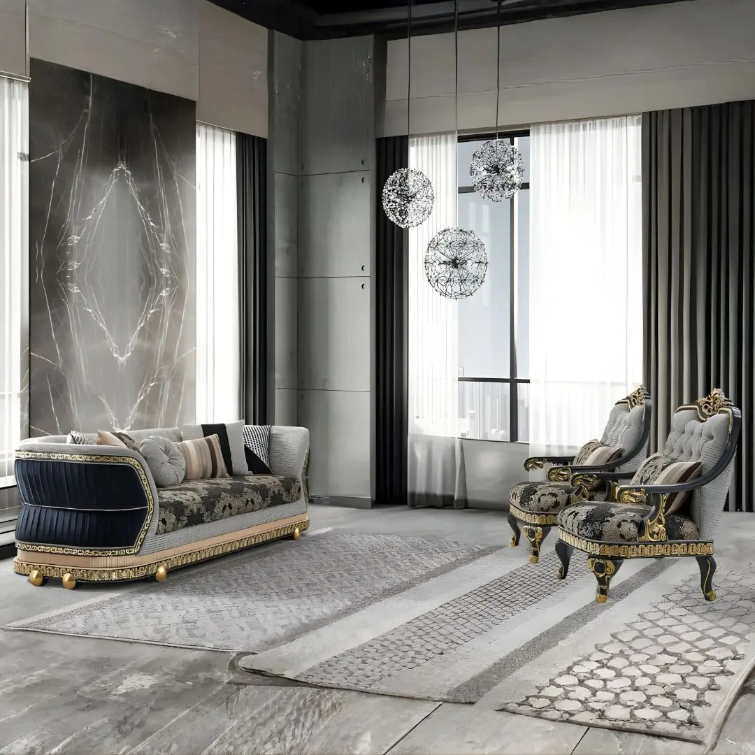 Victorian Hd-9013 3Pc Sofa Set By Homey Design | Mobilia Cleopatra 3 Victorian HD-9013 3PC Sofa Set By Homey Design - Image 1