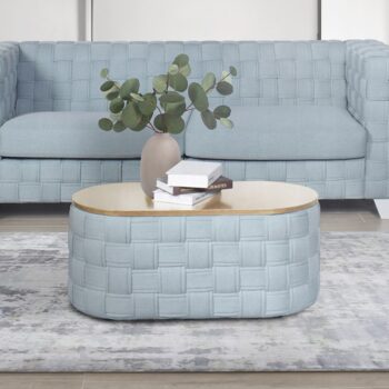 Light Teal Chenille Saree Coffee Table LV02349 By ACME