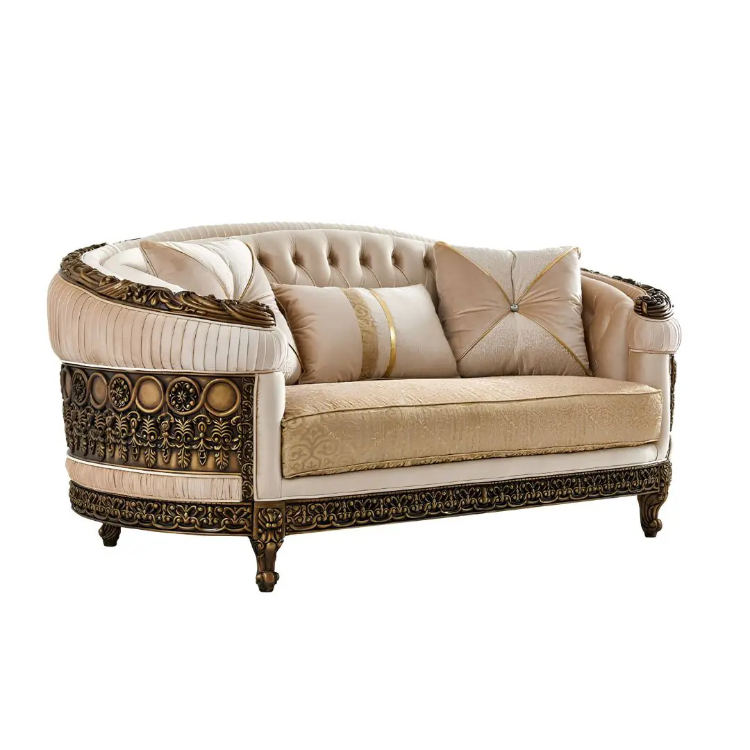High Quality Leather Loveseat Hd-9017 By Homey Design | Mobilia Cleopatra 3 High Quality Leather Loveseat HD-9017 By Homey Design - Image 1