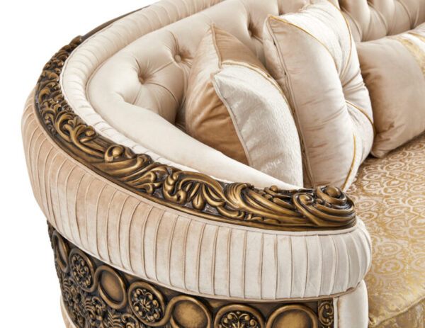 Brown Victorian Luxury Fabric Sofa Set HD-9017 By Homey Design - Image 3