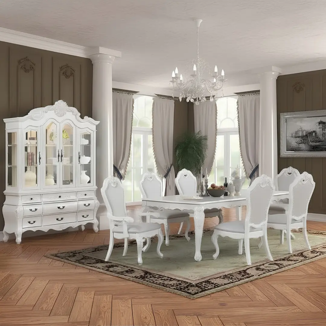 D8300-Hh White Hutch By Mcferran | Mobilia Cleopatra 3 D8300-HH White Hutch By Mcferran - Image 1