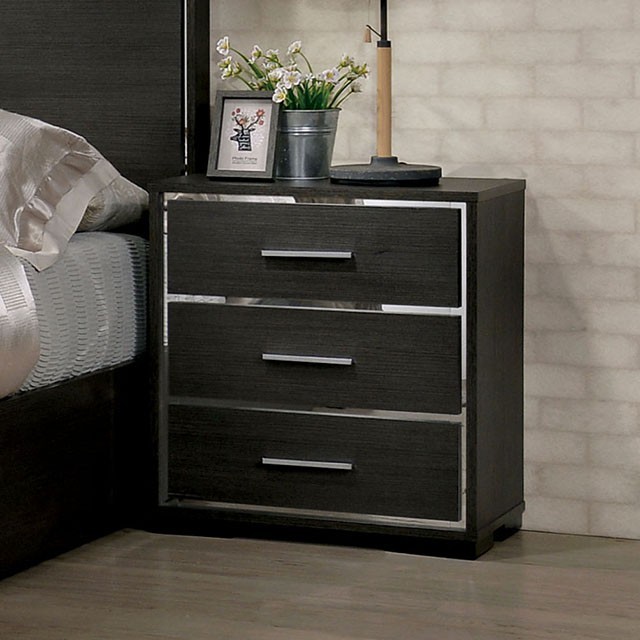 Warm Gray Camryn Night Stand Cm7589N By Furniture Of America | Mobilia Cleopatra 3 Warm Gray Camryn Night Stand CM7589N By Furniture Of America