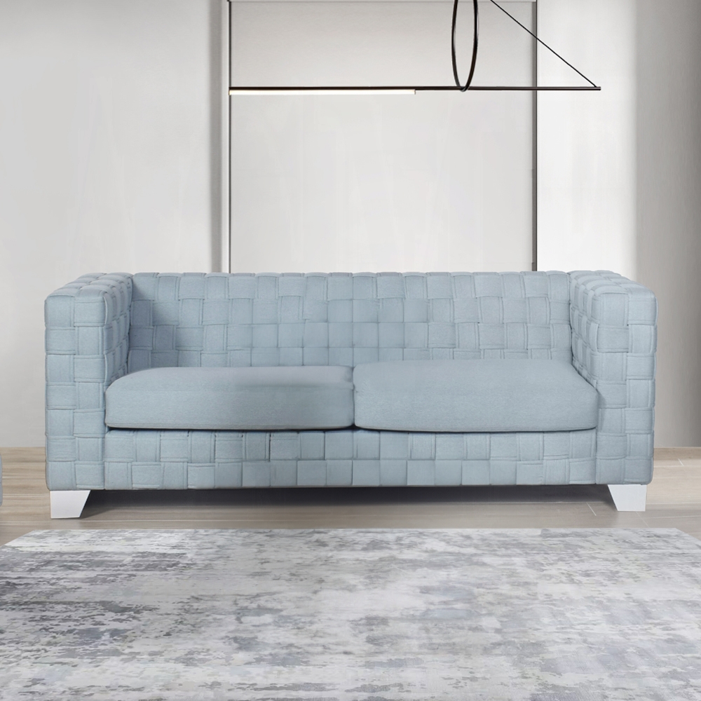 Light Teal Chenille Saree Sofa Lv02346 By Acme | Mobilia Cleopatra 3 Teal Saree Sofa