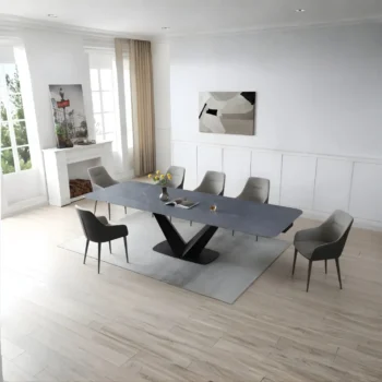 9436 Dining Table with 1254 Chairs By ESF Furniture