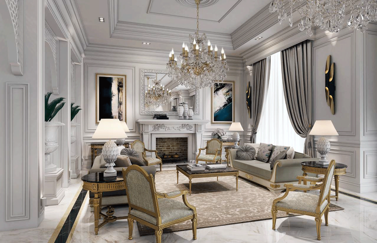 Classic Living Room Set Royal P13379 By Esf Furniture | Mobilia Cleopatra 3 classic living room set
