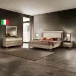 High Gloss Lacquer Luce Light Bedroom Set with Light