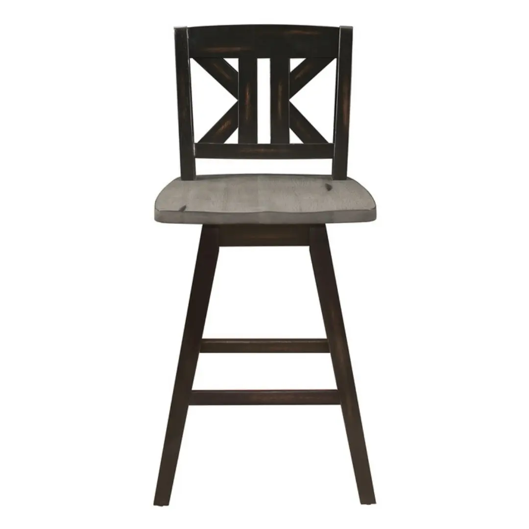 Amsonia Black K Design Swivel Counter Height Chair Set Of 2 By Homelegance | Mobilia Cleopatra 3 Amsonia Black K Design Swivel Counter Height Chair set of 2 By Homelegance - Image 1