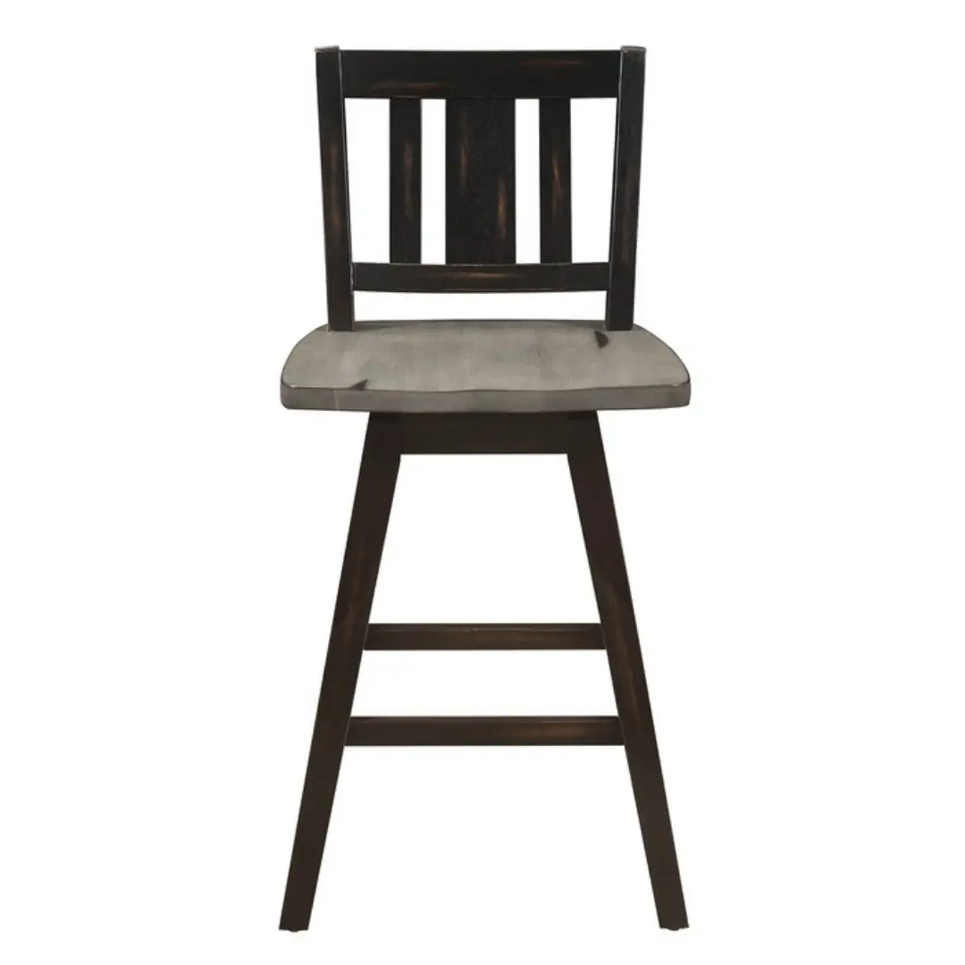 Amsonia Black Slat Back Swivel Counter Height Chair Set Of 2 By Homelegance | Mobilia Cleopatra 3 Amsonia Black Slat Back Swivel Counter Height Chair Set Of 2 By Homelegance - Image 1