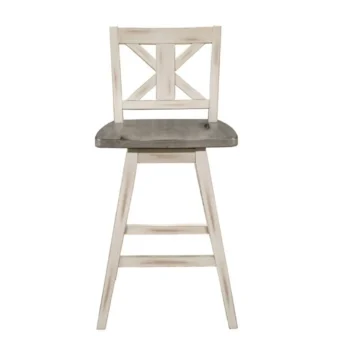 White Swivel Counter Height Chair