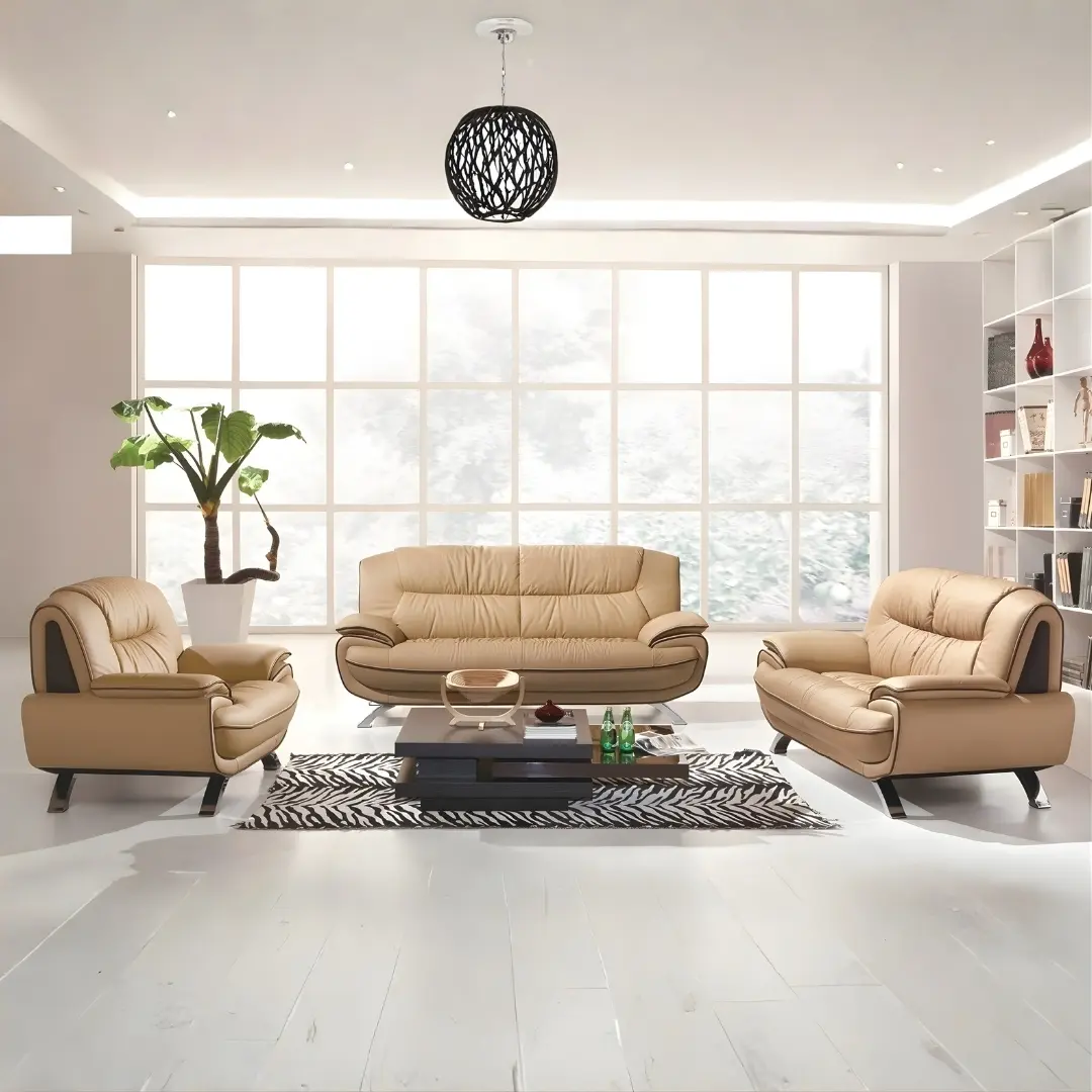 405 Beige/Brown Armchair By Esf Furniture | Mobilia Cleopatra 3 Beige/Brown Living Room Set