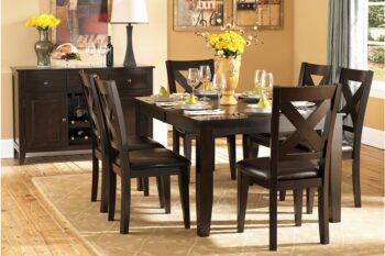 warm merlot Crown Point Collection 5pc Set Dining Table (TB+4S) By Homelegance