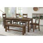 Brushed Brown Jerrick Collection Bench All Rubberwd Solid By Homelegance - Image 5