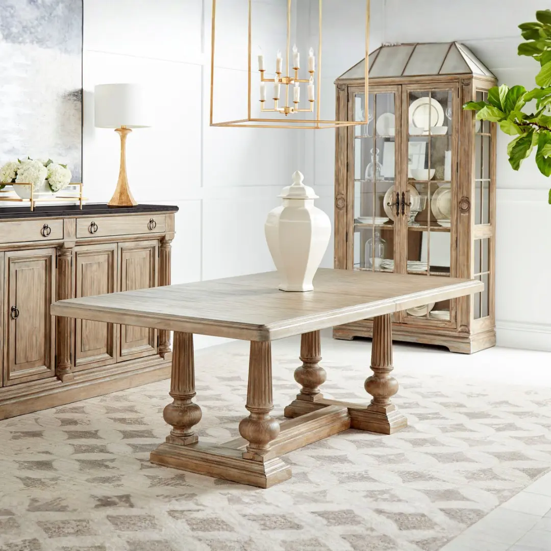 Architrave Almond Trestle Dining Table By Art Furniture | Mobilia Cleopatra 3 Almond Trestle Dining Table