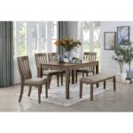wire-brush brown finish Armhurst Collection Bench By Homelegance - Image 2