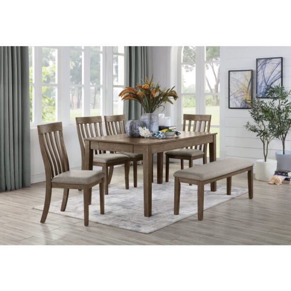 wire-brush brown finish Armhurst Collection Bench By Homelegance - Image 2