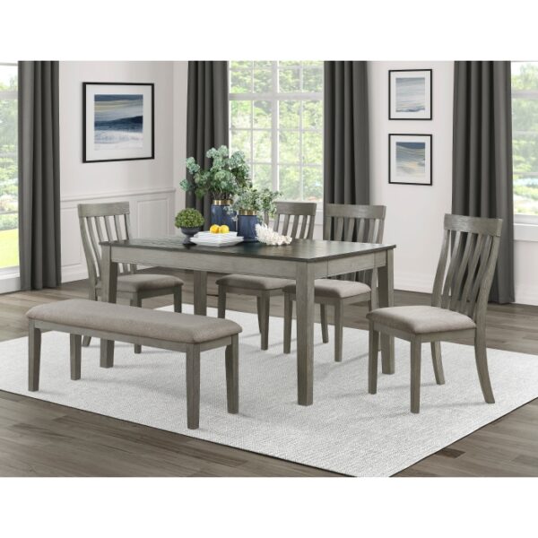 Wire-brush Gray finish Armhurst Collection Bench By Homelegance - Image 3