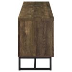 Myles 2-door TV Console with Adjustable Shelves Rustic Oak Herringbone 736052 by Coaster Furniture - Image 2