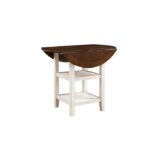Whitwash and Dark Cherry Kiwi Collection Counter Height Leaf Table,2X9" By Homelegance - Image 2