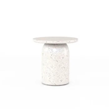 Round Terrazzo Stone End Table