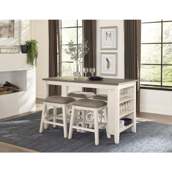Antique White Timbre Collection Counter Height Table By Homelegance - Image 4