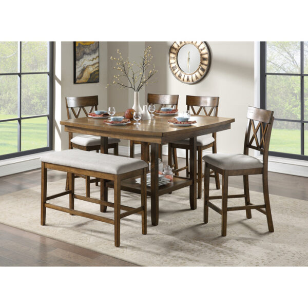 Light oak Balin Collection Counter Height Table By Homelegance - Image 3
