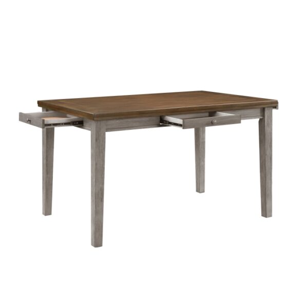 Cherry and gray Tigard Collection Counter Height Table By Homelegance - Image 3