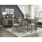 Cherry and gray Tigard Collection Counter Height Table By Homelegance - Image 4