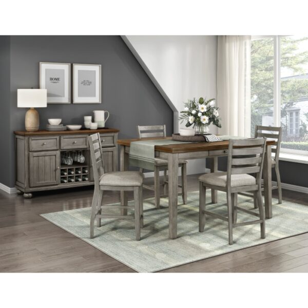 Cherry and gray Tigard Collection Counter Height Table By Homelegance - Image 4